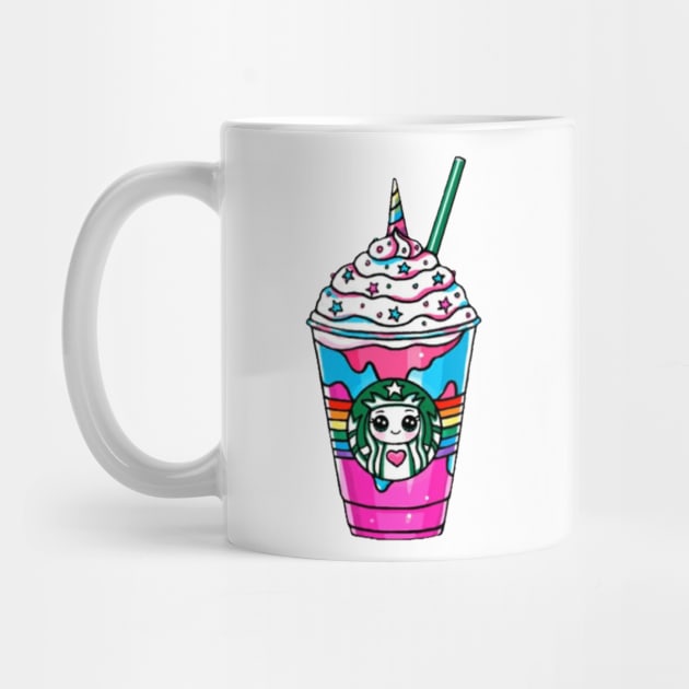 Unicorn Starbucks Sticker by Illume Stickers